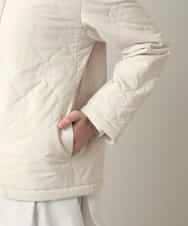 RHJED40890 HIROKO KOSHINO(ヒロココシノ) ロゴ刺繍キルティング中綿入りジャケット アイボリー