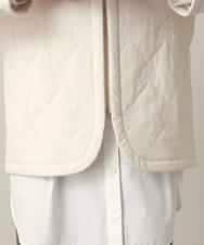 RHJED40890 HIROKO KOSHINO(ヒロココシノ) ロゴ刺繍キルティング中綿入りジャケット アイボリー