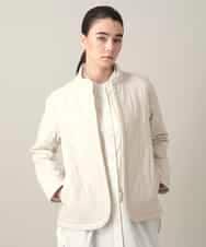 RHJED40890 HIROKO KOSHINO(ヒロココシノ) ロゴ刺繍キルティング中綿入りジャケット アイボリー