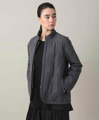 RHJED40890 HIROKO KOSHINO ロゴ刺繍キルティング中綿入りジャケット