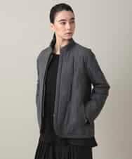 RHJED40890 HIROKO KOSHINO(ヒロココシノ) ロゴ刺繍キルティング中綿入りジャケット ダークグレー