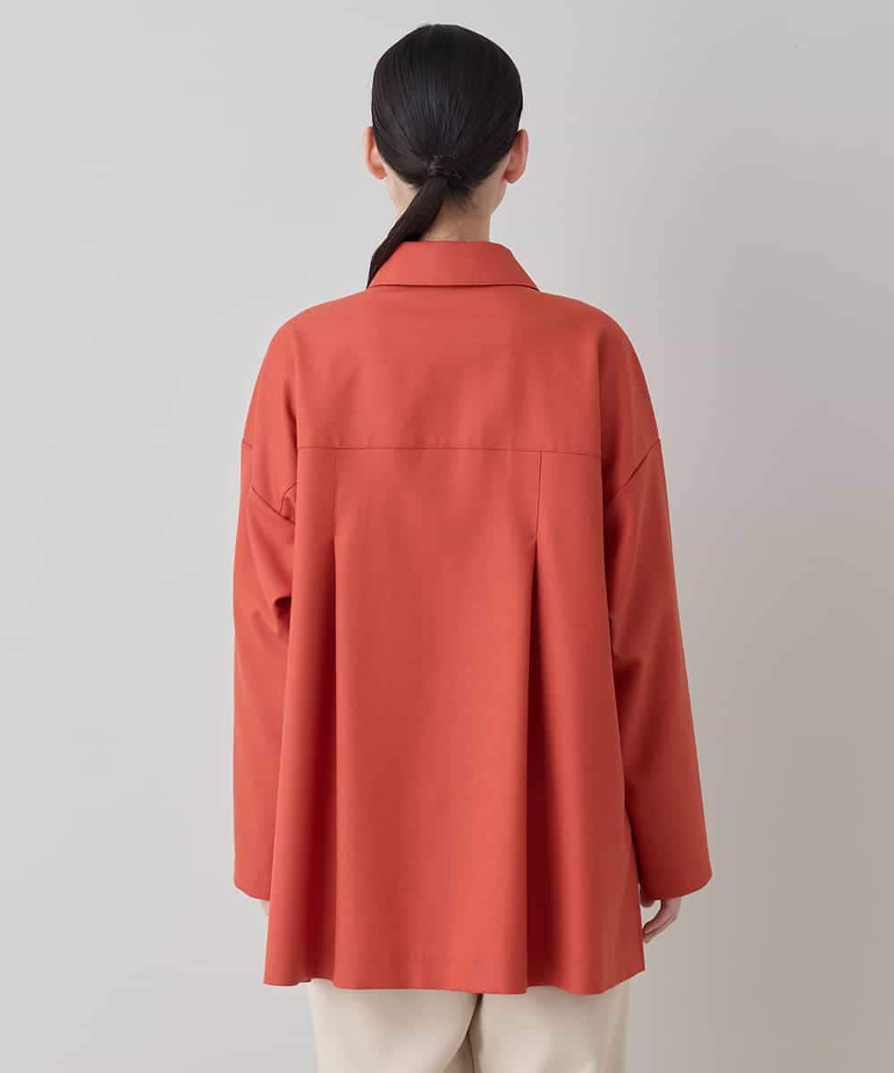 RHJED51690 HIROKO KOSHINO(ヒロココシノ) ウールMIX切り替えデザインジャケット /日本製/洗える オレンジ