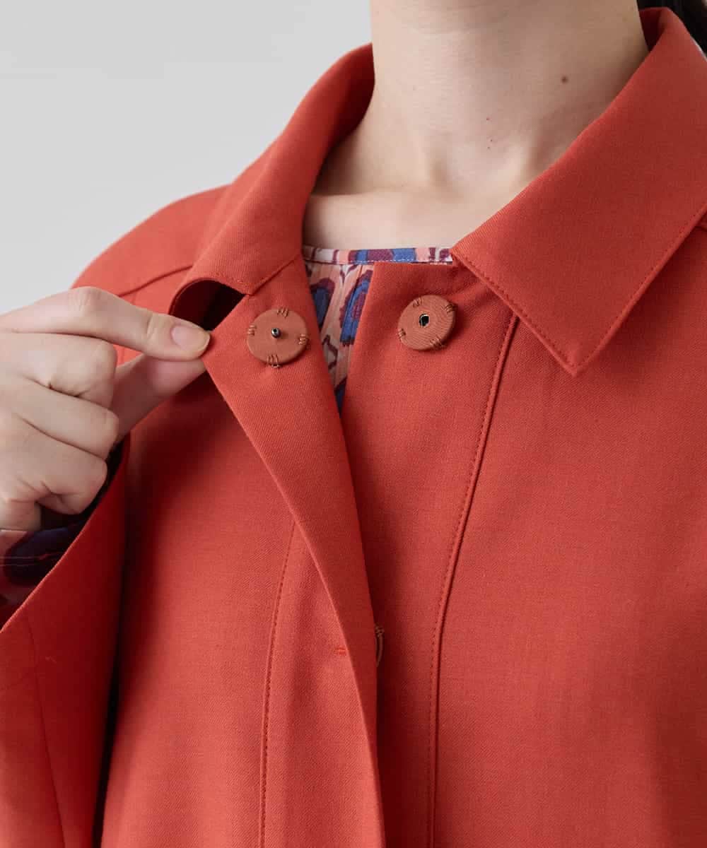 RHJED51690 HIROKO KOSHINO(ヒロココシノ) ウールMIX切り替えデザインジャケット /日本製/洗える オレンジ