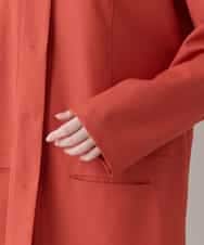 RHJED51690 HIROKO KOSHINO(ヒロココシノ) ウールMIX切り替えデザインジャケット /日本製/洗える オレンジ