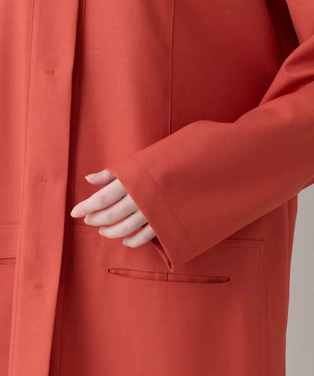 RHJED51690 HIROKO KOSHINO(ヒロココシノ) ウールMIX切り替えデザインジャケット /日本製/洗える オレンジ