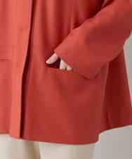 RHJED51690 HIROKO KOSHINO(ヒロココシノ) ウールMIX切り替えデザインジャケット /日本製/洗える オレンジ