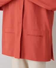 RHJED51690 HIROKO KOSHINO(ヒロココシノ) ウールMIX切り替えデザインジャケット /日本製/洗える オレンジ