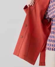 RHJED51690 HIROKO KOSHINO(ヒロココシノ) ウールMIX切り替えデザインジャケット /日本製/洗える オレンジ