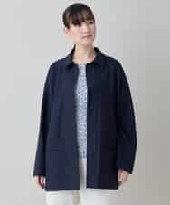 RHJED51690 HIROKO KOSHINO(ヒロココシノ) ウールMIX切り替えデザインジャケット /日本製/洗える ネイビー