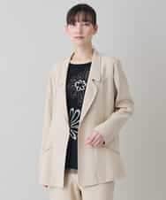 RHJED54690 HIROKO KOSHINO(ヒロココシノ) アートフルスイッチデザインジャケット ライトベージュ