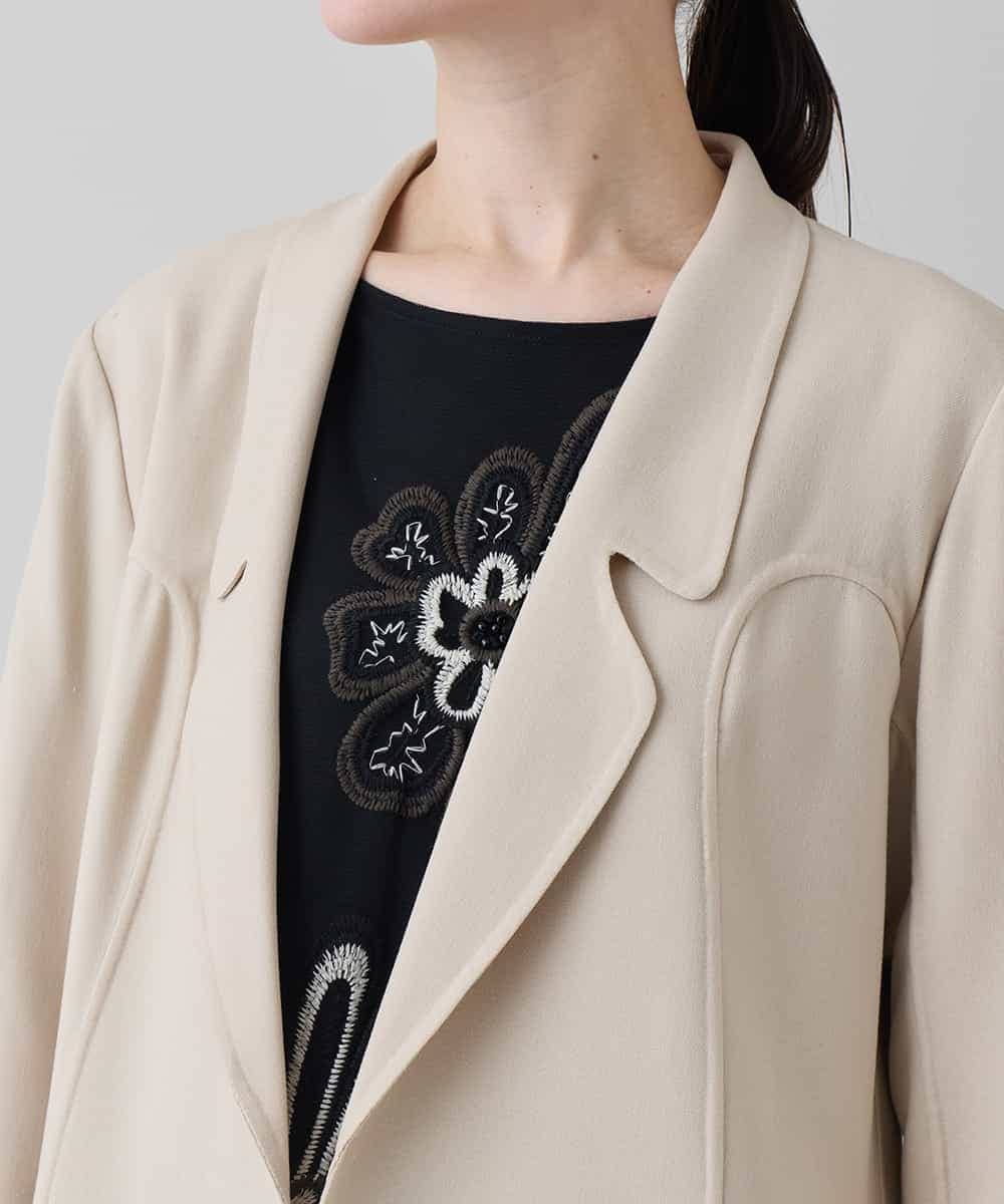 RHJED54690 HIROKO KOSHINO(ヒロココシノ) アートフルスイッチデザインジャケット ライトベージュ