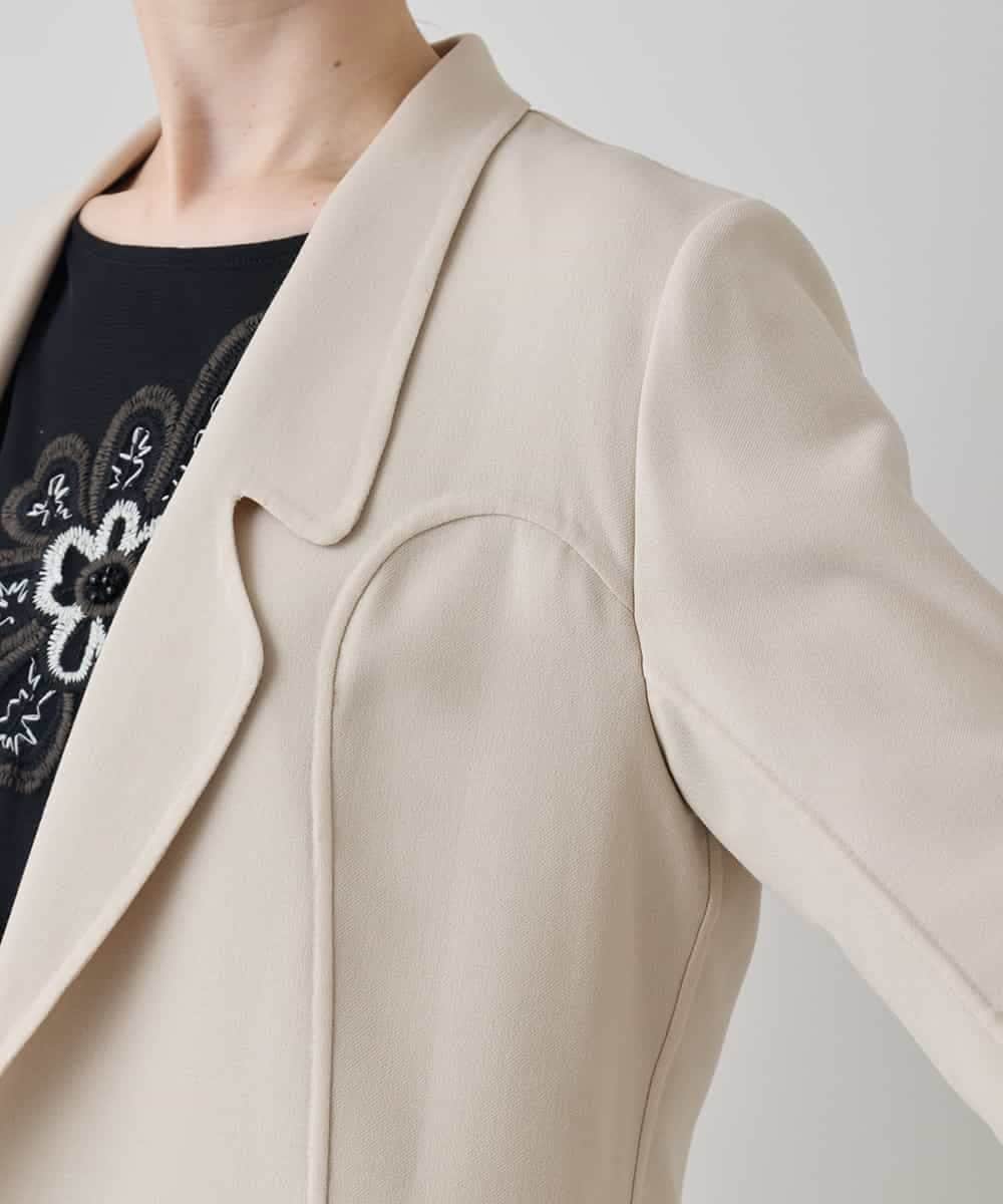 RHJED54690 HIROKO KOSHINO(ヒロココシノ) アートフルスイッチデザインジャケット ライトベージュ