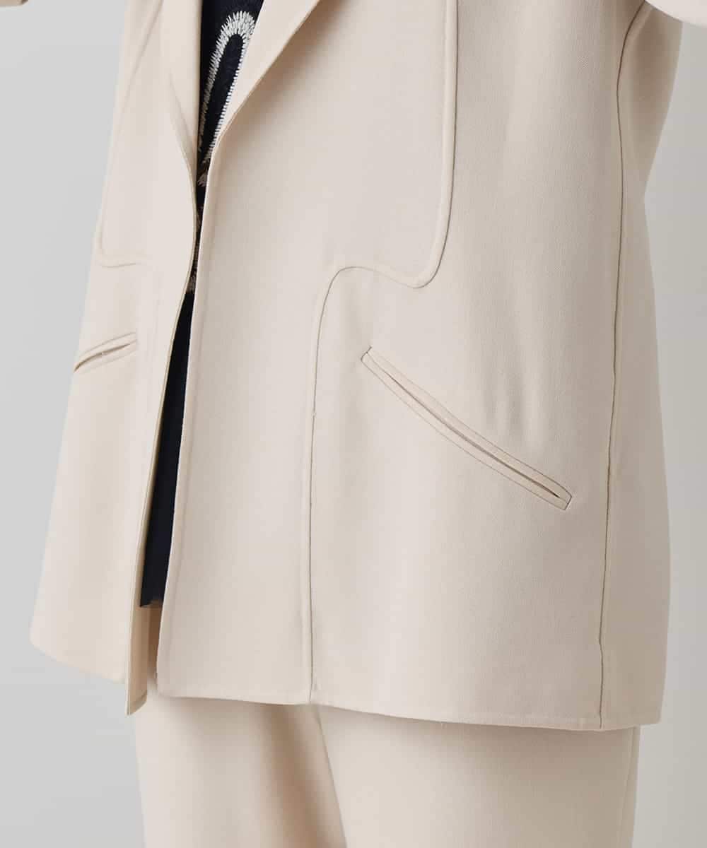 RHJED54690 HIROKO KOSHINO(ヒロココシノ) アートフルスイッチデザインジャケット ライトベージュ