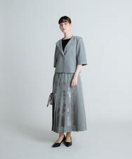 RHJES29660 HIROKO KOSHINO(ヒロココシノ) 【日本製】ハウンドトゥースショートジャケット グレー