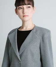 RHJES29660 HIROKO KOSHINO(ヒロココシノ) 【日本製】ハウンドトゥースショートジャケット グレー
