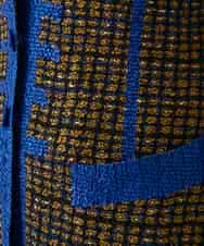 RHJFF05690 HIROKO KOSHINO(ヒロココシノ) プリーツ幾何学柄バイカラージャケット /洗える ベージュ