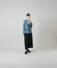 RHJFF05690 HIROKO KOSHINO(ヒロココシノ) プリーツ幾何学柄バイカラージャケット /洗える ベージュ