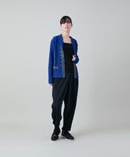 RHJFF06590 HIROKO KOSHINO(ヒロココシノ) プリーツバイカラージャケット /洗える ブルー