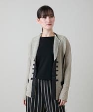 RHJFF06590 HIROKO KOSHINO(ヒロココシノ) プリーツバイカラージャケット /洗える ベージュ