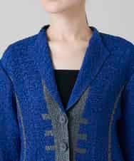 RHJFF06590 HIROKO KOSHINO(ヒロココシノ) プリーツバイカラージャケット /洗える ブルー