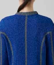 RHJFF06590 HIROKO KOSHINO(ヒロココシノ) プリーツバイカラージャケット /洗える ブルー