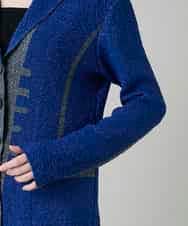 RHJFF06590 HIROKO KOSHINO(ヒロココシノ) プリーツバイカラージャケット /洗える ブルー