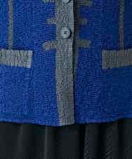 RHJFF06590 HIROKO KOSHINO(ヒロココシノ) プリーツバイカラージャケット /洗える ブルー