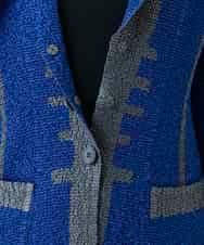 RHJFF06590 HIROKO KOSHINO(ヒロココシノ) プリーツバイカラージャケット /洗える ブルー