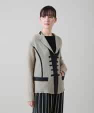 RHJFF06590 HIROKO KOSHINO(ヒロココシノ) プリーツバイカラージャケット /洗える ベージュ