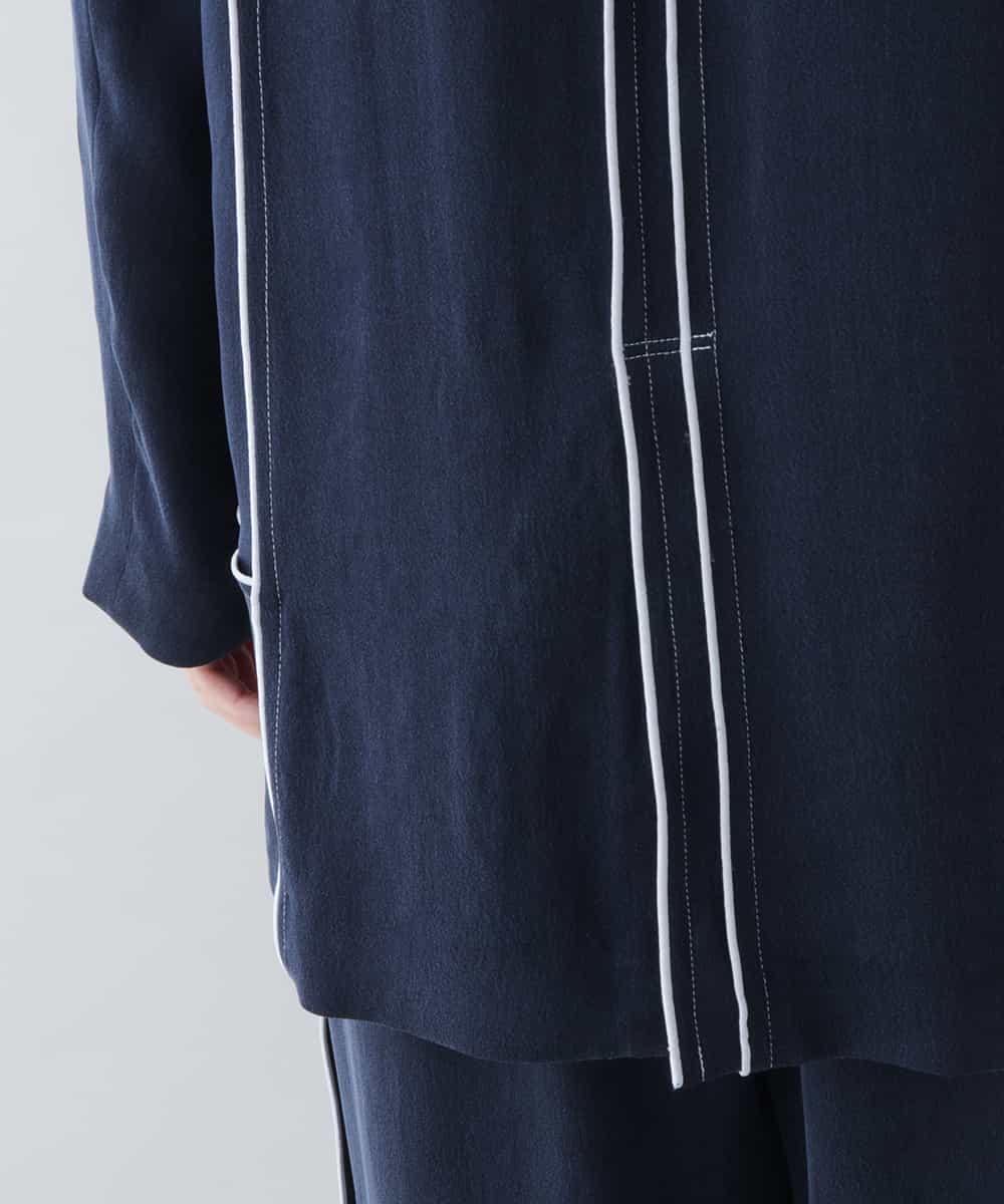 RHJFS46990 HIROKO KOSHINO(ヒロココシノ) 【日本製】パイピングデザインジャケット ネイビー