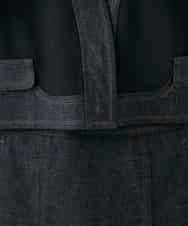 RHJGD01630 HIROKO KOSHINO(ヒロココシノ) 異素材ドッキングシアーデニムジャケット /洗える ブラック