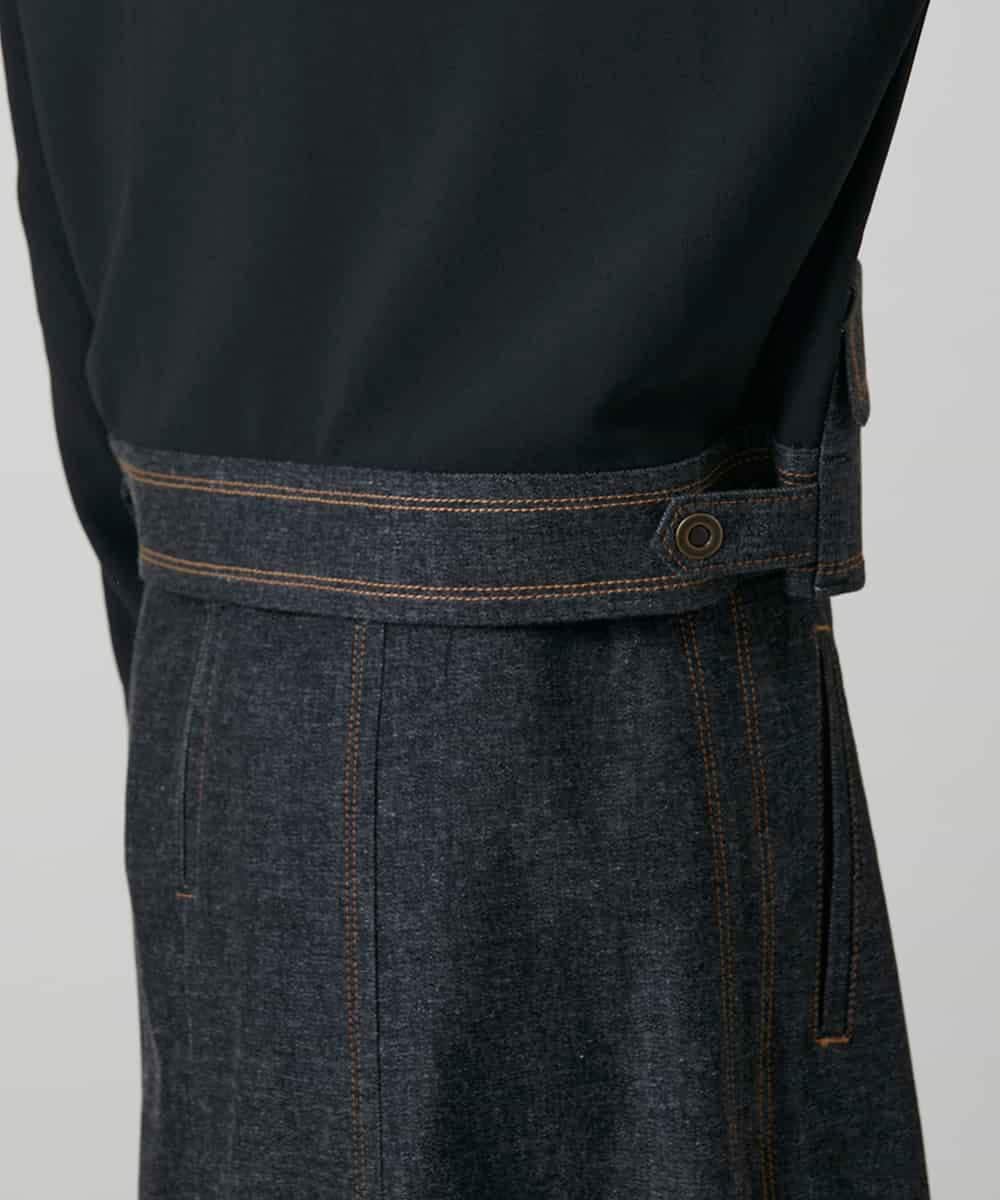 RHJGD01630 HIROKO KOSHINO(ヒロココシノ) 異素材ドッキングシアーデニムジャケット /洗える ブラック