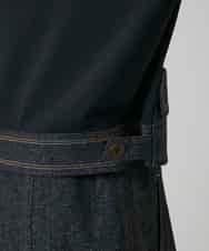 RHJGD01630 HIROKO KOSHINO(ヒロココシノ) 異素材ドッキングシアーデニムジャケット /洗える ブラック