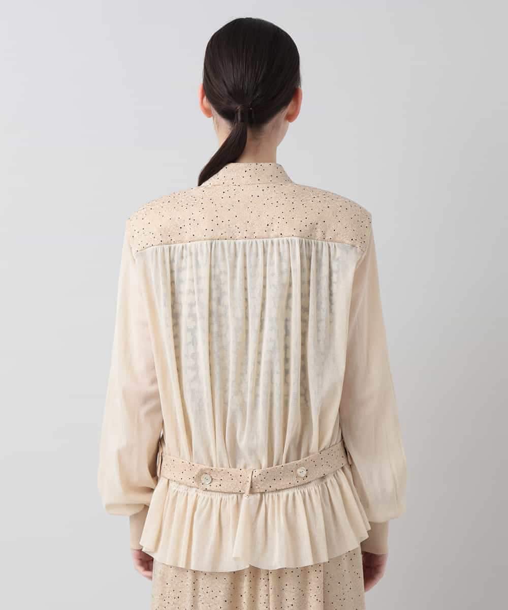 RHJGQ21690 HIROKO KOSHINO(ヒロココシノ) ドットプリントジャケット ベージュ