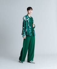 RHJGS03890 HIROKO KOSHINO(ヒロココシノ) 【日本製】リーフデザインブラウスジャケット グリーン