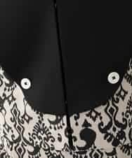 RHJHB01790 HIROKO KOSHINO(ヒロココシノ) コットンリネンダマスク柄ショートジャケット/日本製 ベージュ
