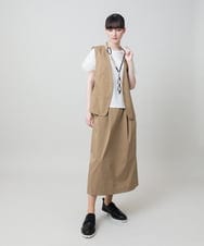 RHJHE03540 HIROKO KOSHINO(ヒロココシノ) ノーブルラインデザインベスト /日本製/洗える ベージュ