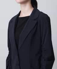 RHJLB51690 HIROKO KOSHINO(ヒロココシノ) ギャザーポイントストレッチジャケット ブラック