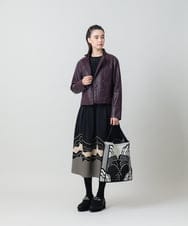 RHJLD01690 HIROKO KOSHINO(ヒロココシノ) キルティングドッキングフェイクレザージャケット /洗える パープル