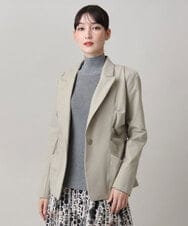 RHJLF32630 HIROKO KOSHINO(ヒロココシノ) 4WAYストレッチタックデザインジャケット /日本製 ベージュ