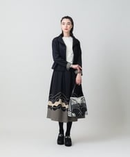 RHJLF33720 HIROKO KOSHINO(ヒロココシノ) 格子柄アクセントダンボールジャケット /洗える ブラック