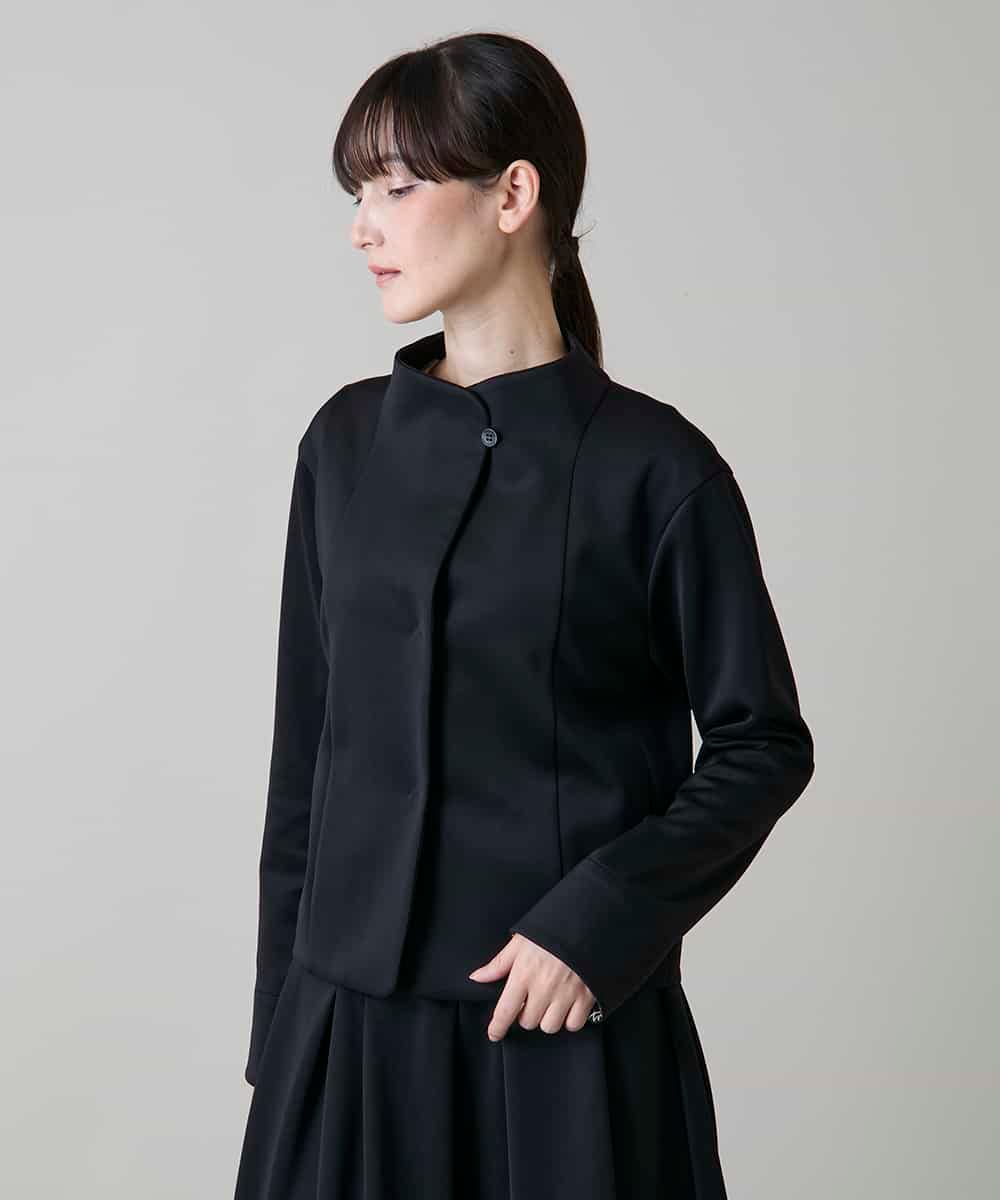 RHJLF33720 HIROKO KOSHINO(ヒロココシノ) 格子柄アクセントダンボールジャケット /洗える ブラック