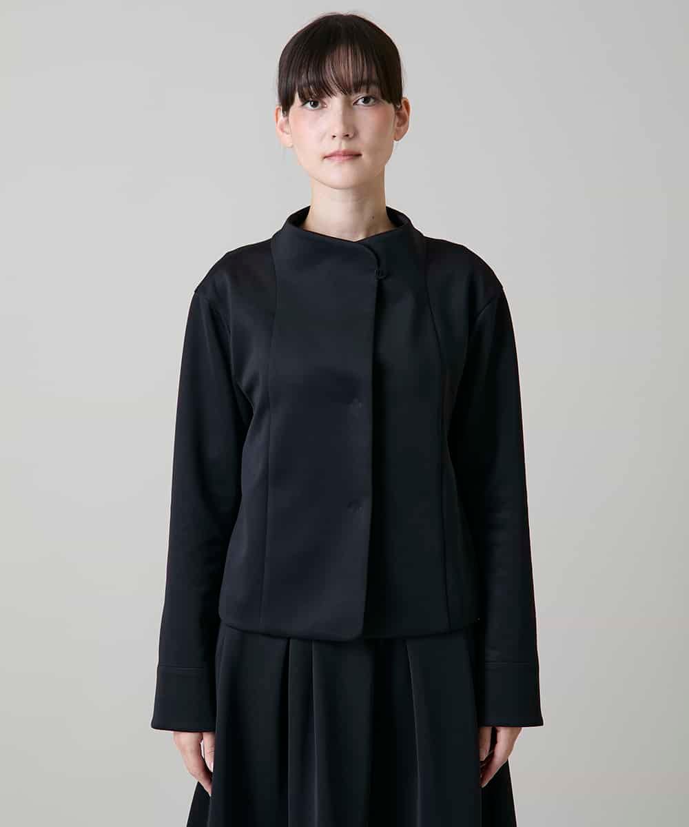RHJLF33720 HIROKO KOSHINO(ヒロココシノ) 格子柄アクセントダンボールジャケット /洗える ブラック