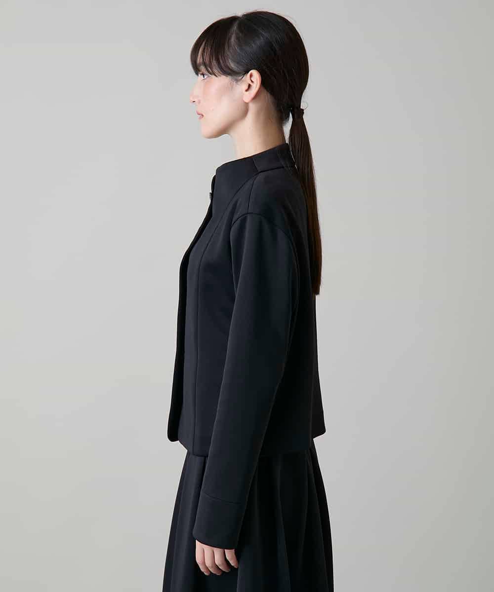 RHJLF33720 HIROKO KOSHINO(ヒロココシノ) 格子柄アクセントダンボールジャケット /洗える ブラック