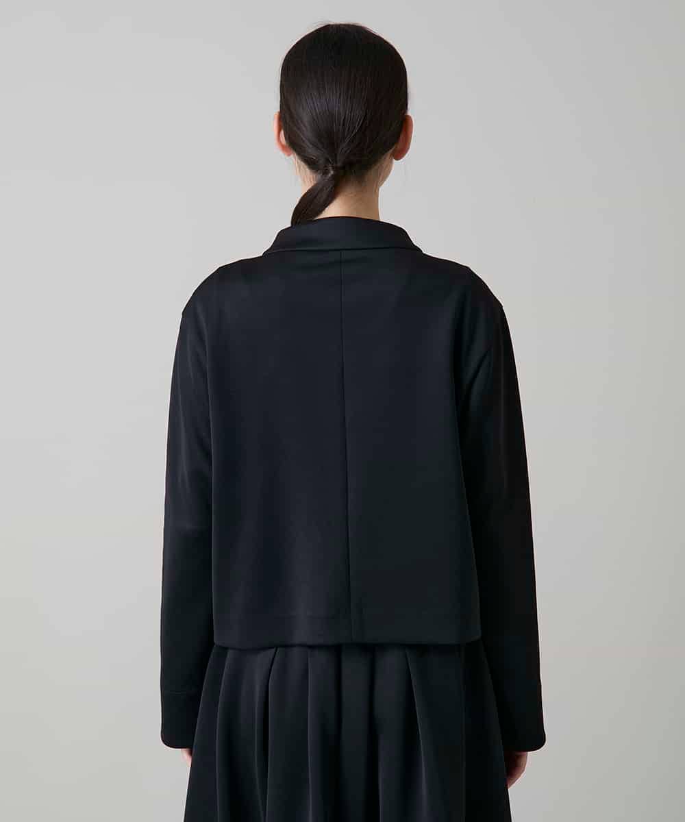 RHJLF33720 HIROKO KOSHINO(ヒロココシノ) 格子柄アクセントダンボールジャケット /洗える ブラック