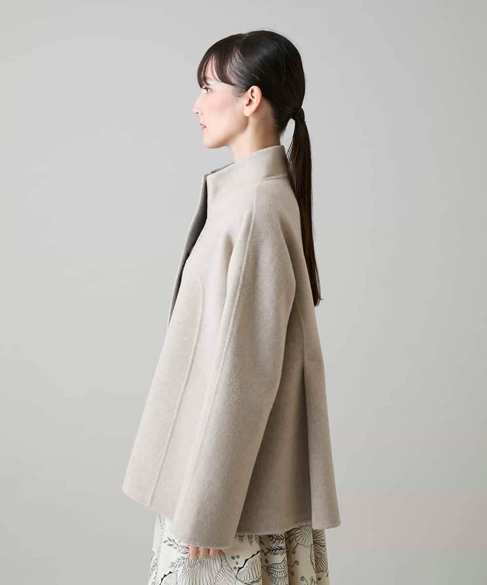 RHJVH02160 HIROKO KOSHINO(ヒロココシノ) ウールカシミヤダブルフェイスショートコート ベージュ