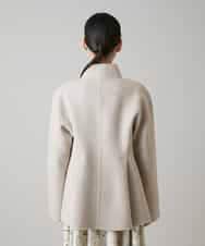 RHJVH02160 HIROKO KOSHINO(ヒロココシノ) ウールカシミヤダブルフェイスショートコート ベージュ