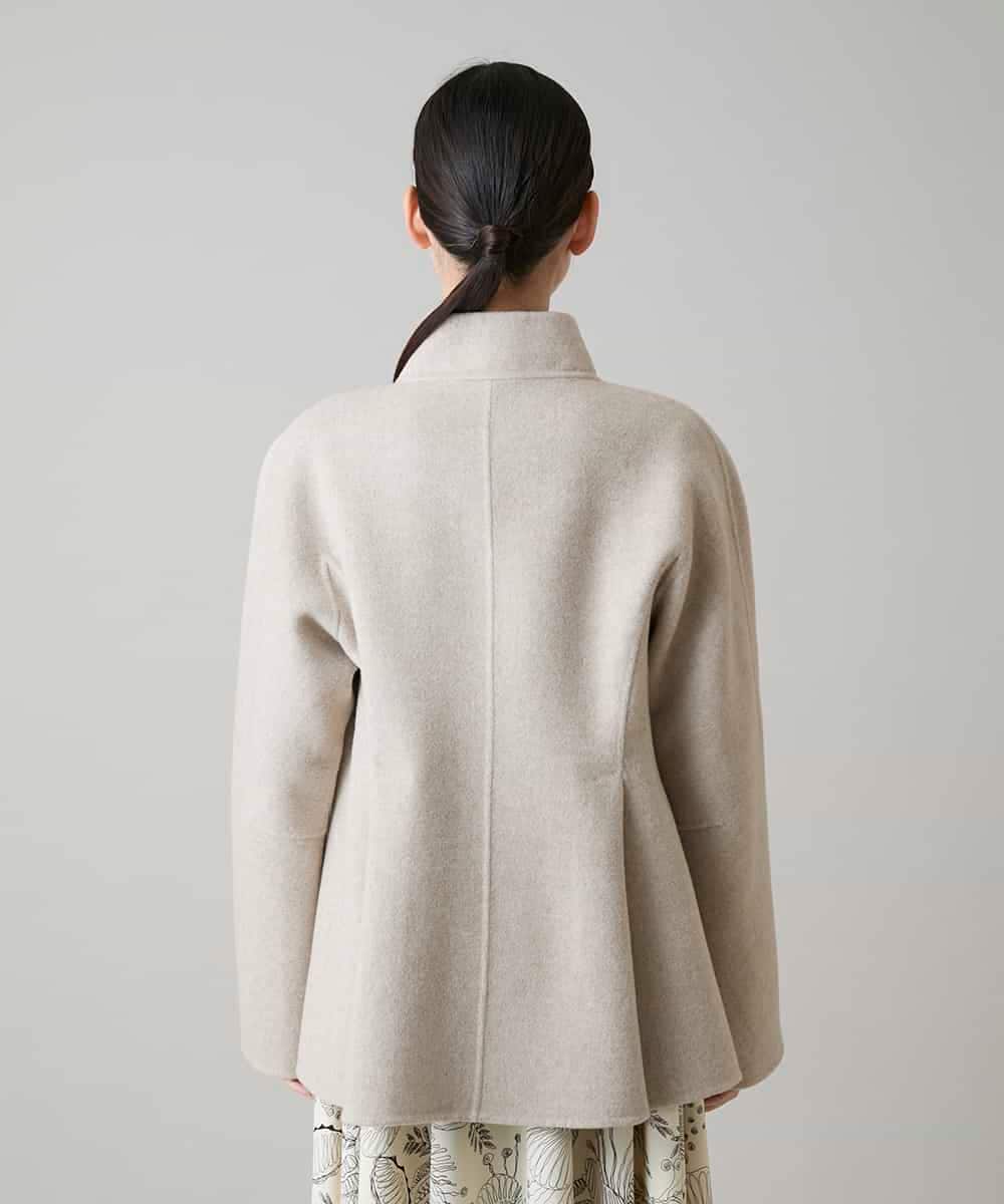 RHJVH02160 HIROKO KOSHINO(ヒロココシノ) ウールカシミヤダブルフェイスショートコート ベージュ