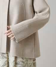 RHJVH02160 HIROKO KOSHINO(ヒロココシノ) ウールカシミヤダブルフェイスショートコート ベージュ