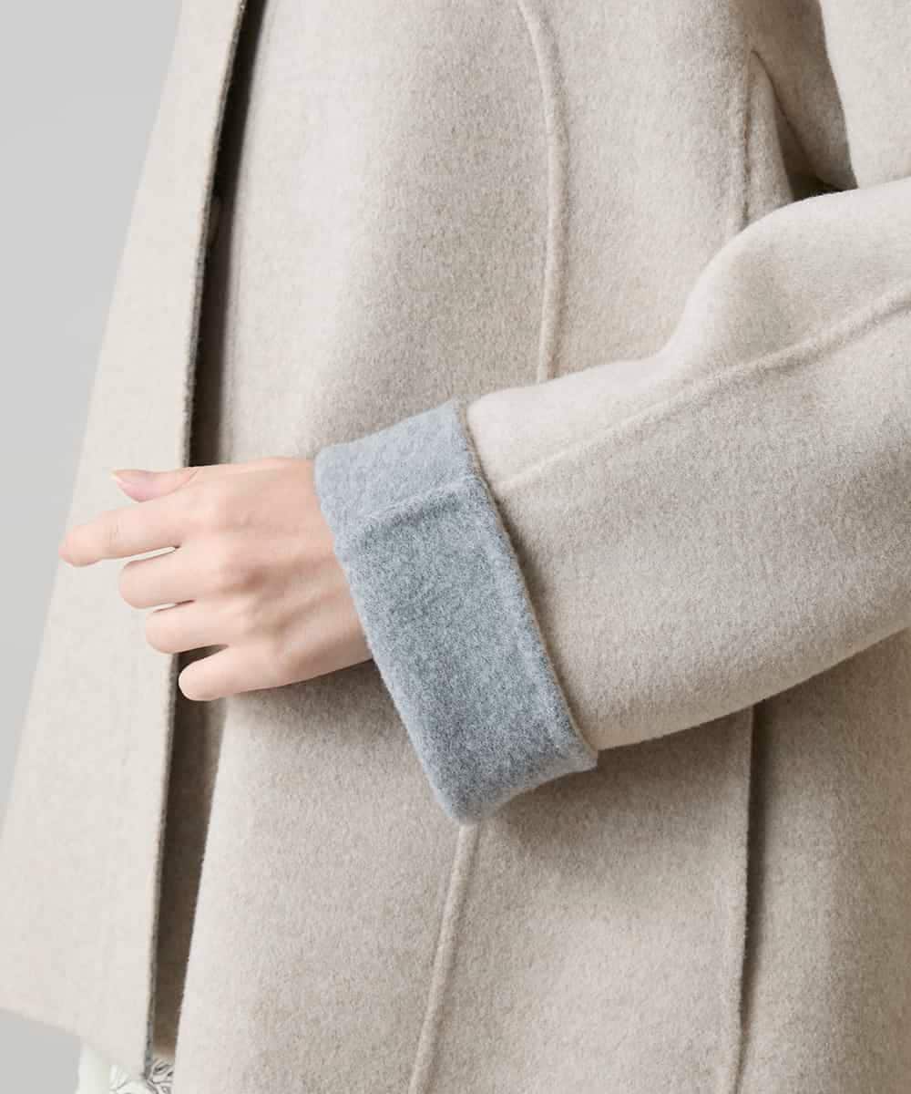 RHJVH02160 HIROKO KOSHINO(ヒロココシノ) ウールカシミヤダブルフェイスショートコート ベージュ